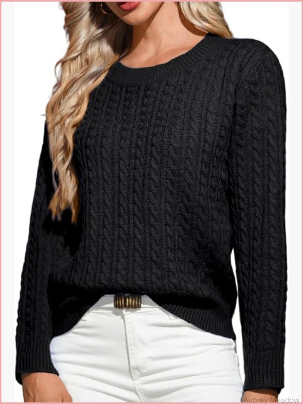 Womens Dressy Fitted Cable Knit Sweater Lightweight Casual Pullover Fall Trendy